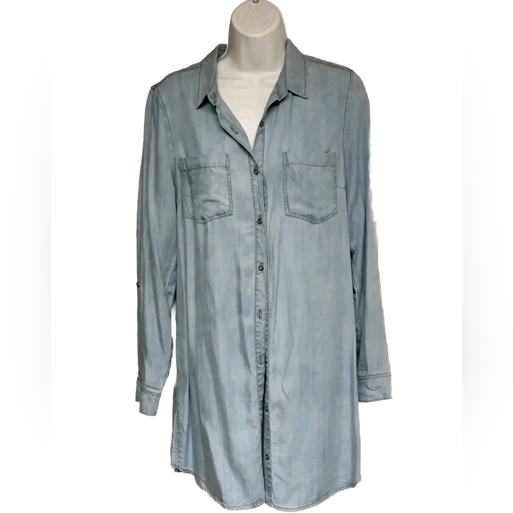 Staccato Button Down Long Sleeve Shirt Dress Size Small